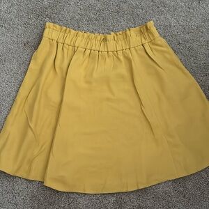 Yellow Mini A-Line Skirt with Pleats for Casual Wear
